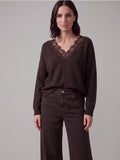 MAGLIONE FONDENTE CON PIZZO