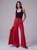 PANTALONE FLARE ROSSO
