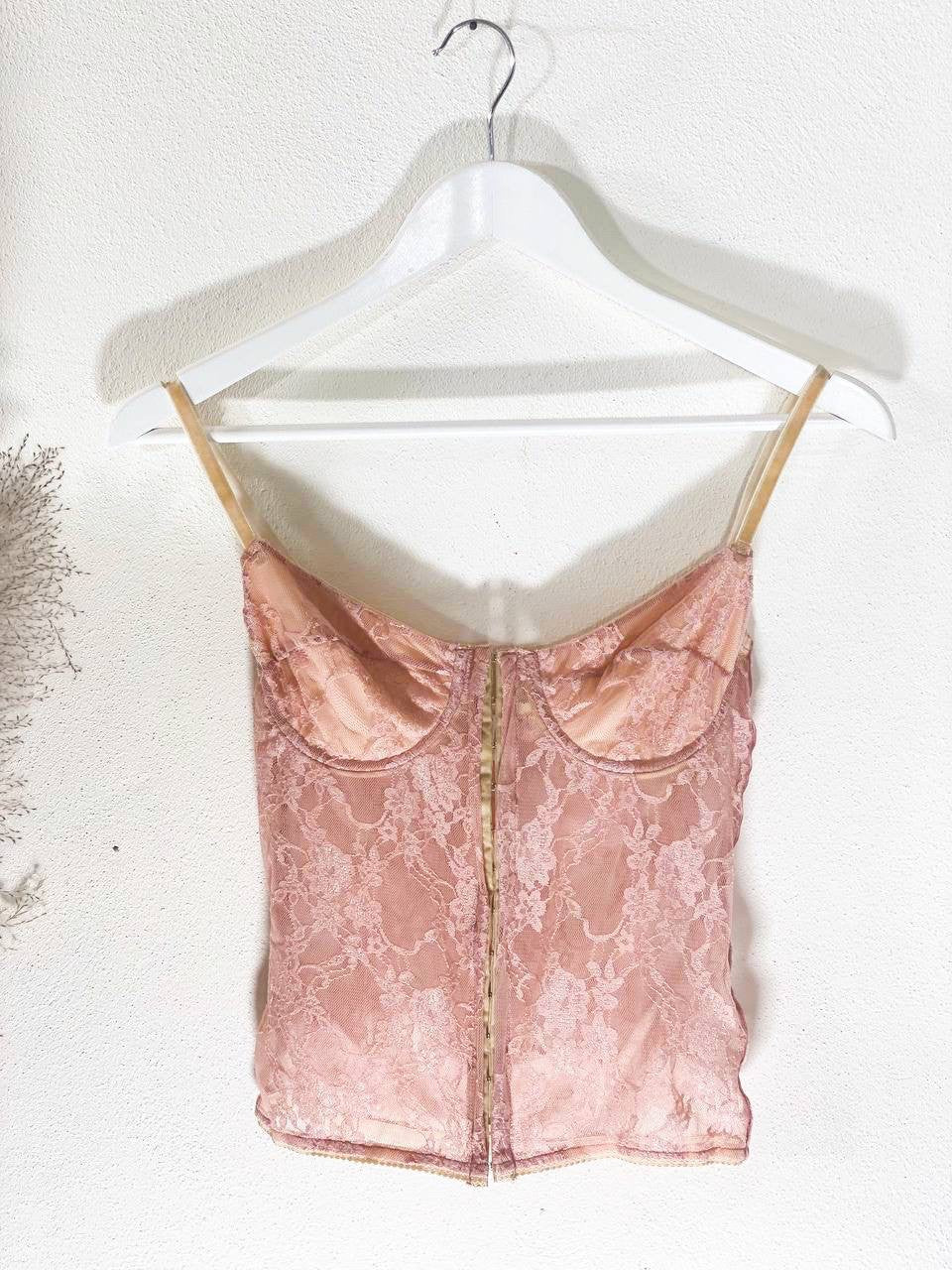 BUSTIER PIZZO ROSA