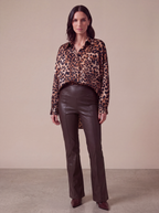 PANTALONI ECOPELLE DARK BROWN