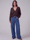 JEANS CARGO WIDE LEG BLU