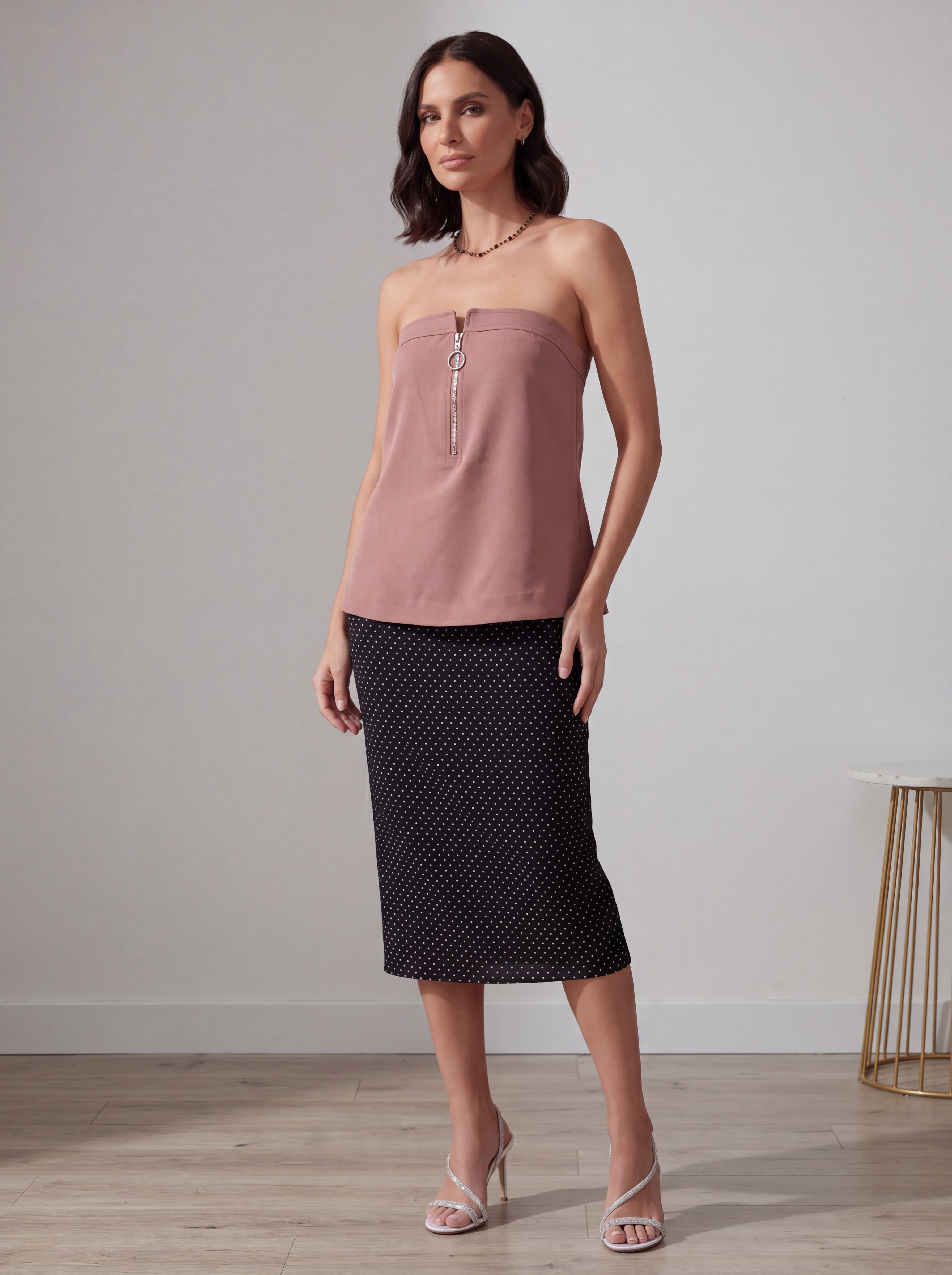 BLUSH ZIP TOP