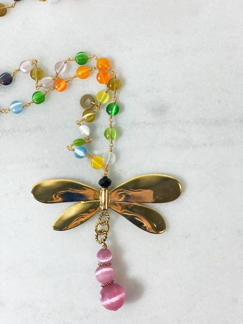 COLLANA LIBELLULA ROSA