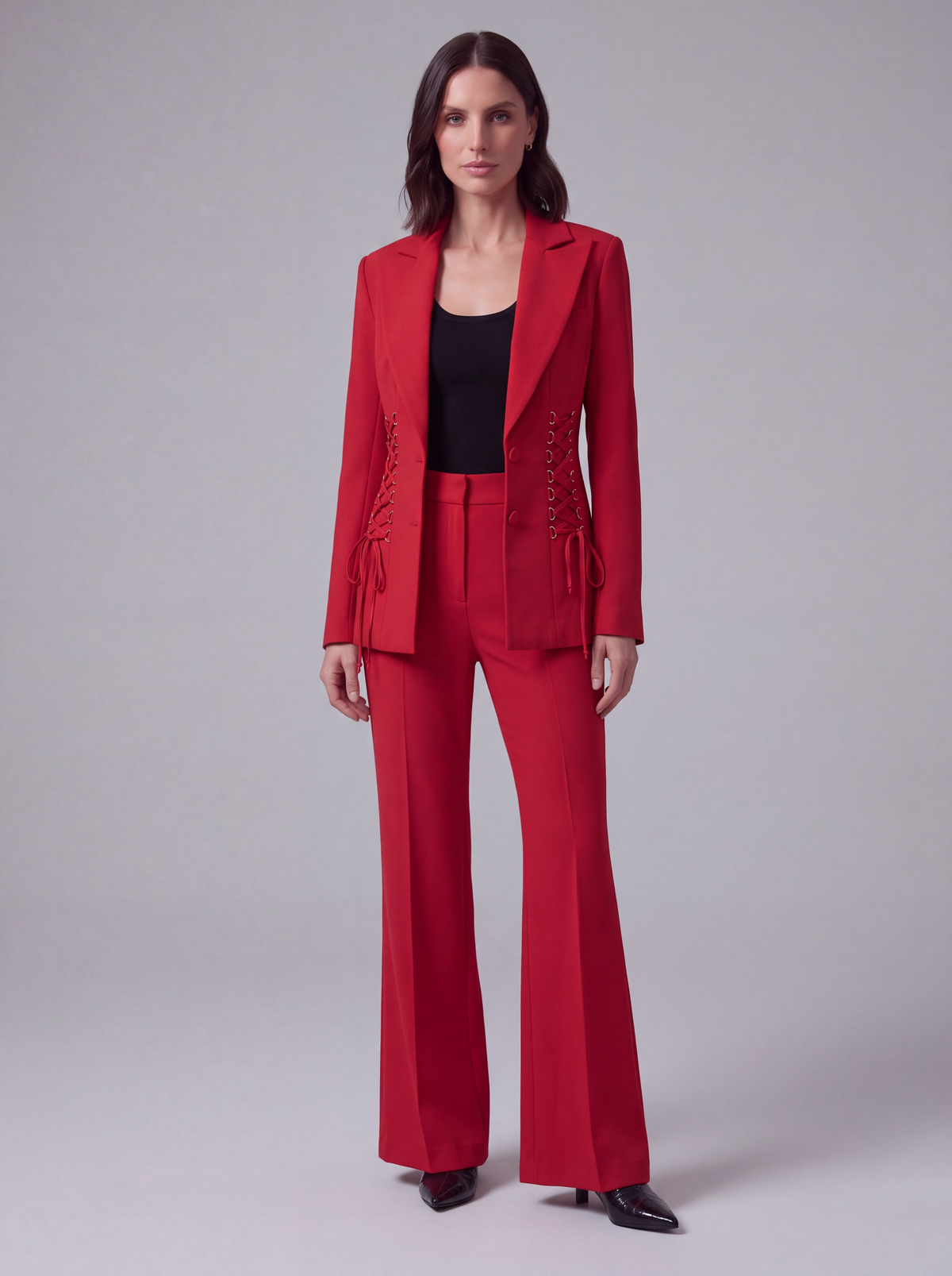 PANTALONE FLARE ROSSO