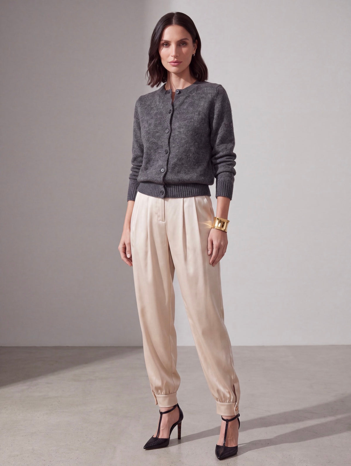 CARDIGAN MOHAIR GRIGIO