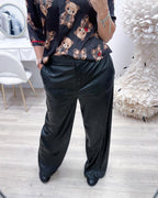 PANTALONI IN ECOPELLE A PALAZZO