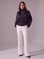 PANTALONI FLARE BIANCHI