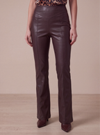 PANTALONI ECOPELLE DARK BROWN
