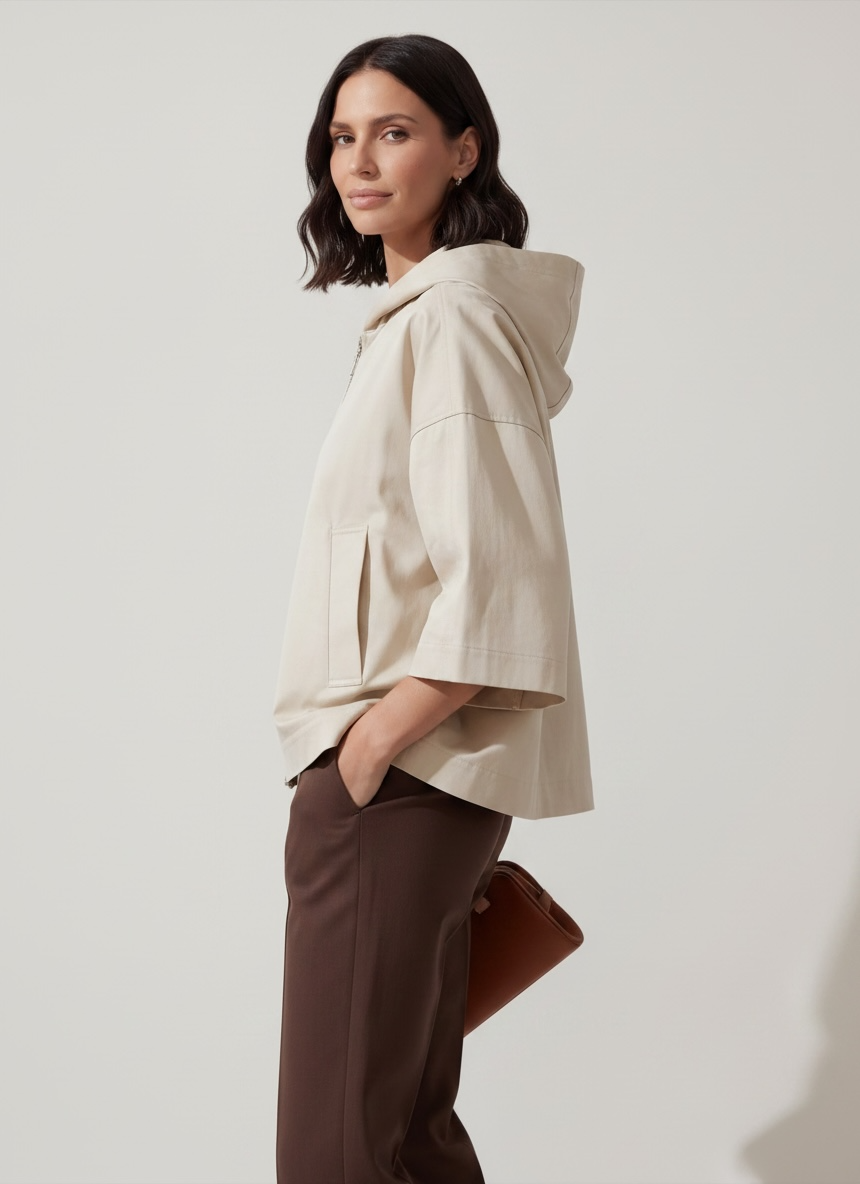 GIACCA OVER HOODIE SAND