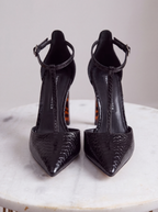 DECOLLETE' NERA CROCO