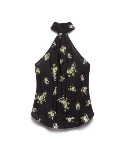 TOP NERO MICRO FIORI