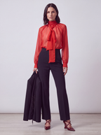CAMICIA ROSSA SEMITRASPARENTE