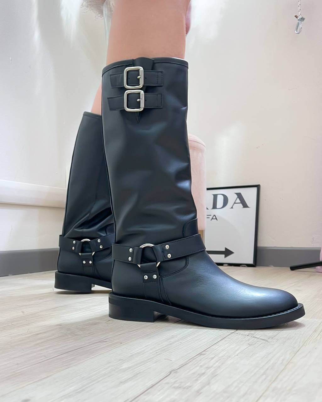 STIVALI BIKERS PELLE