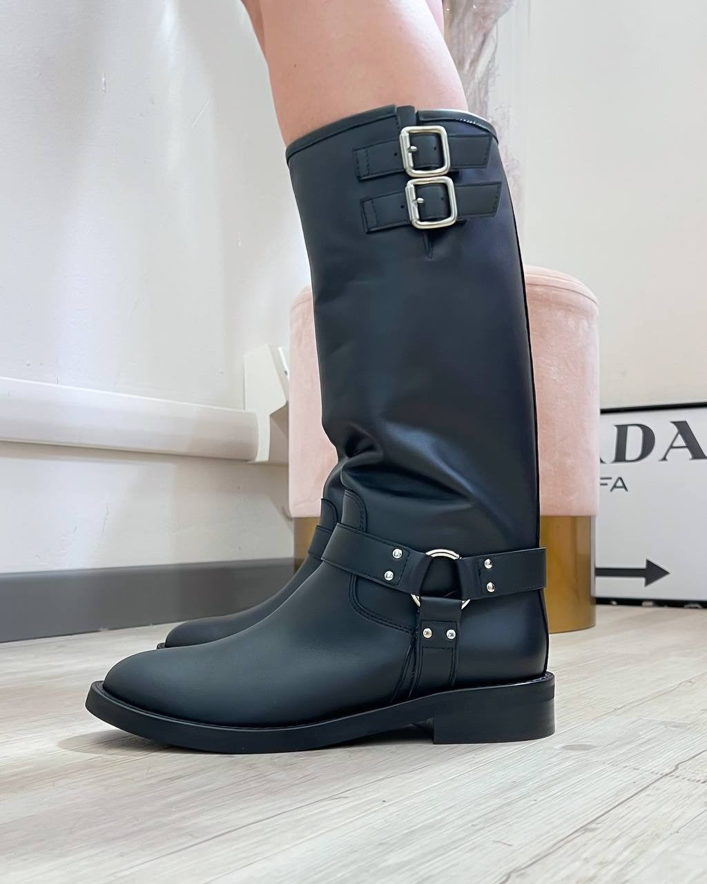 STIVALI BIKERS PELLE