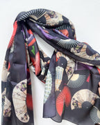 FOULARD VENTAGLI BURGUNDY