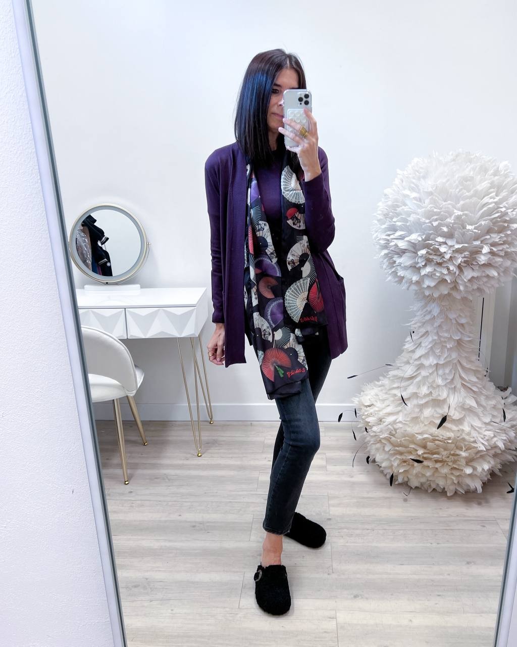 FOULARD VENTAGLI BURGUNDY