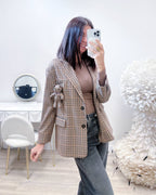 BLAZER  A QUADRI SPILLA ORSETTO