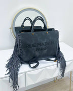 TEXAS TOTE BAG VINTAGE BLACK