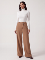 PANTALONI PALAZZO CAMMELLO A VITA ALTA