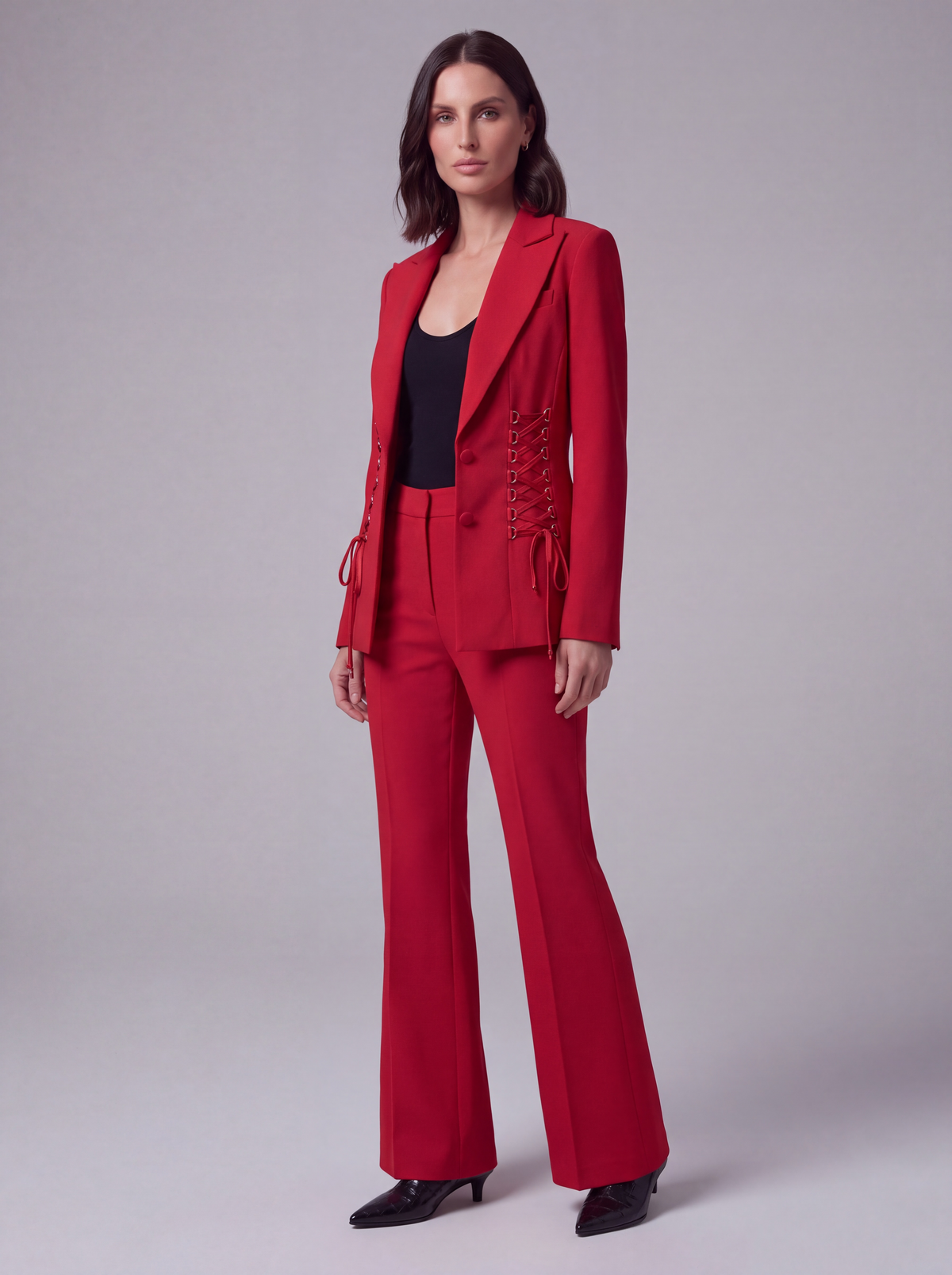 PANTALONE FLARE ROSSO