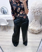 PANTALONI IN ECOPELLE A PALAZZO