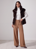 PANTALONI PALAZZO CAMMELLO A VITA ALTA