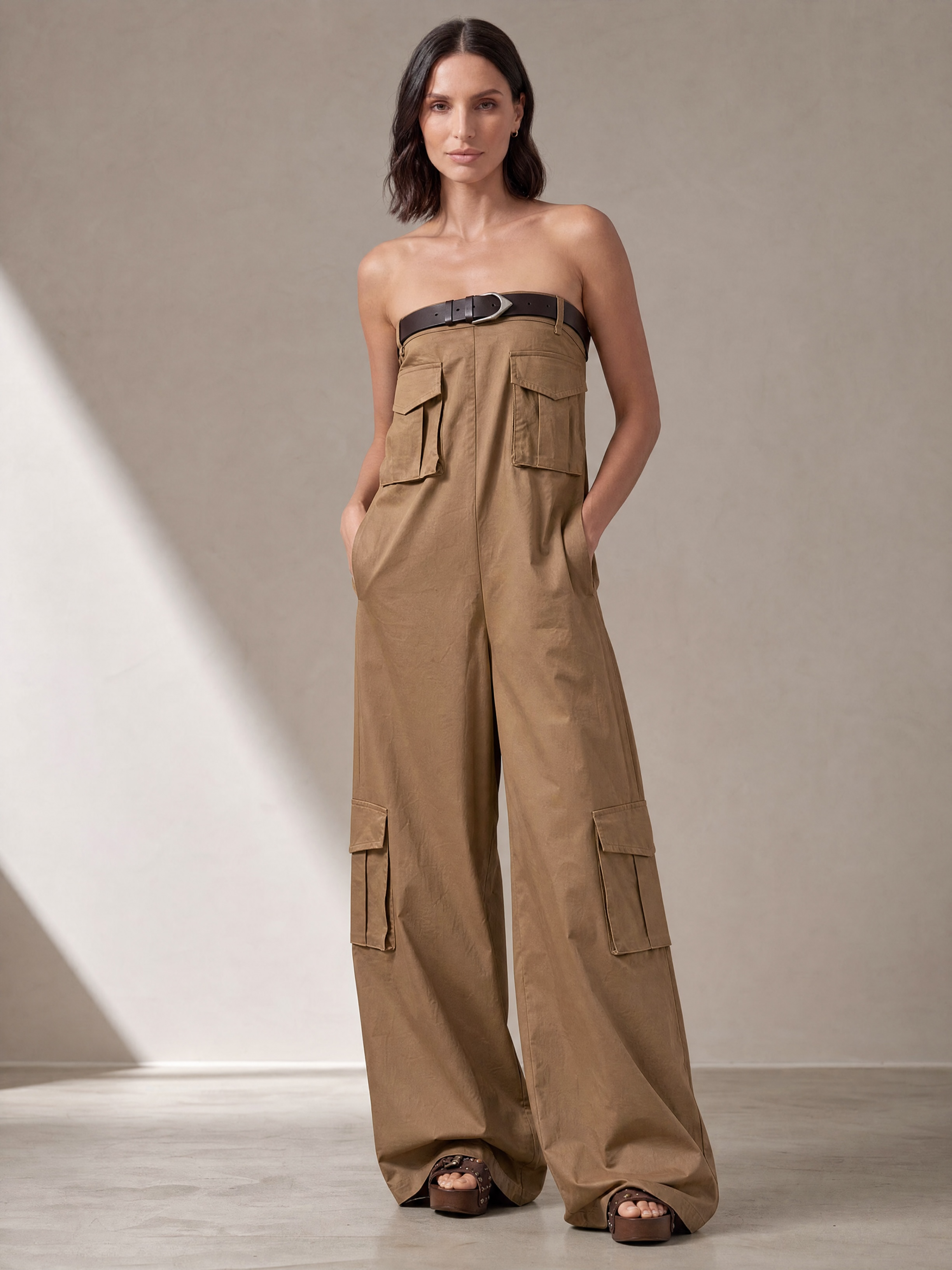 JUMPSUIT CARGO CAMMELLO