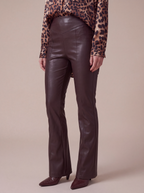 PANTALONI ECOPELLE DARK BROWN