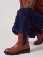 STIVALE CHELSEA IN PELLE CUOIO