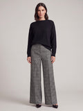 PANTALONI PALAZZO TWEED GRIGIO CON PAILLETTES