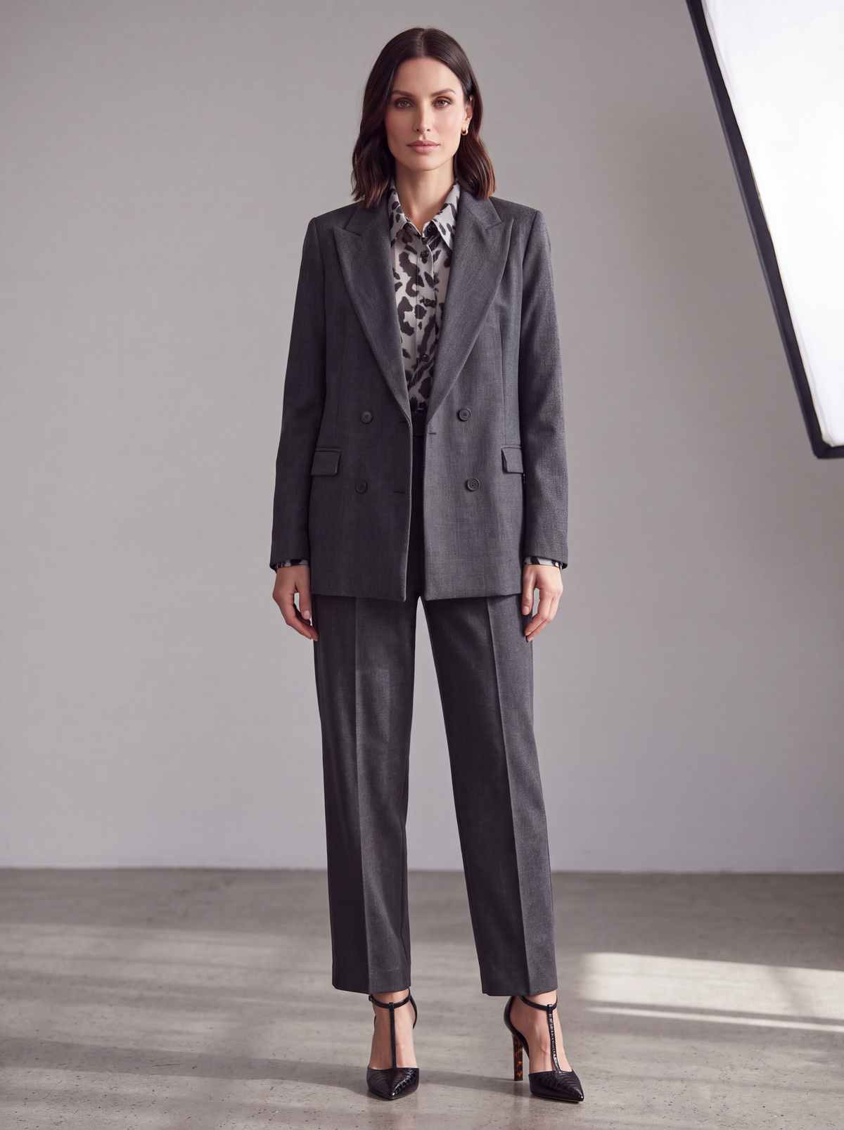 PANTALONE GRIGIO SARTORIALE A GAMBA DRITTA