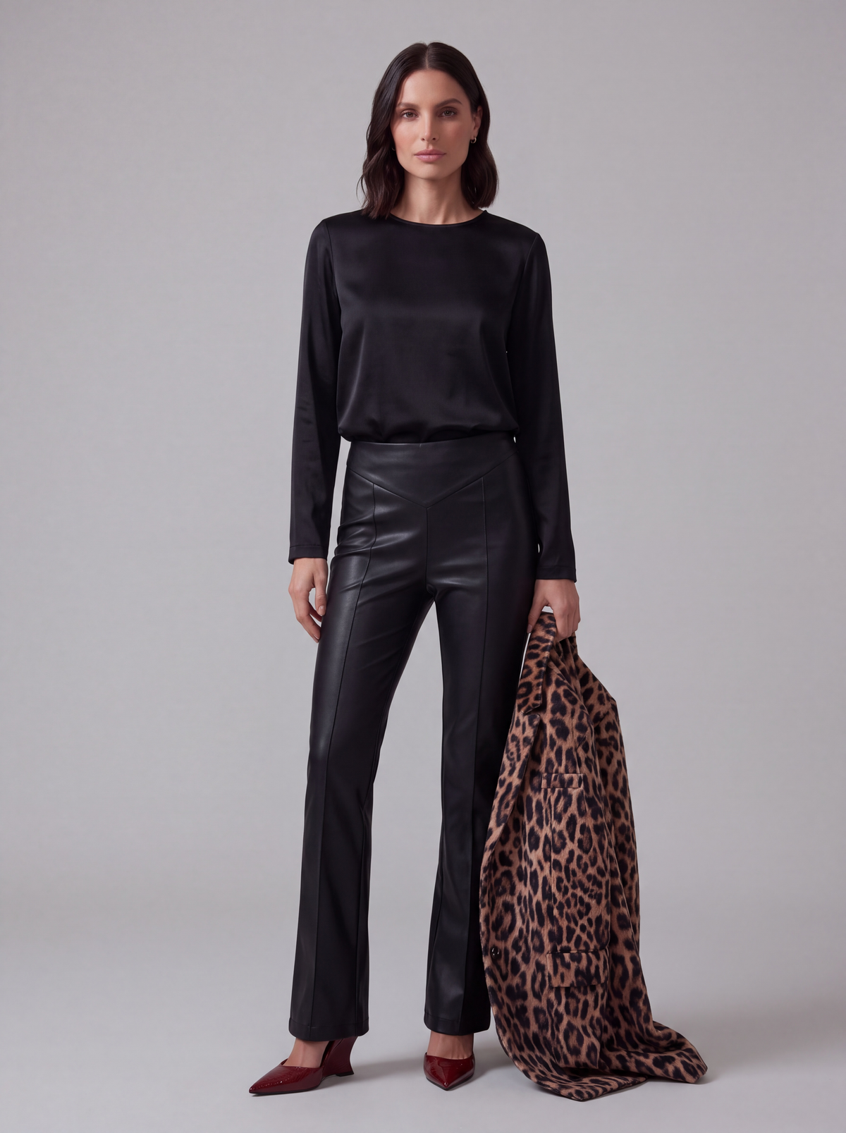 PANTALONI ECOPELLE BLACK