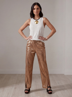 PANTALONI SPACCO DENIM BRONZO
