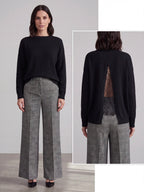 MAGLIA NERA CON PIZZO SUL RETRO