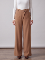 PANTALONI PALAZZO CAMMELLO A VITA ALTA