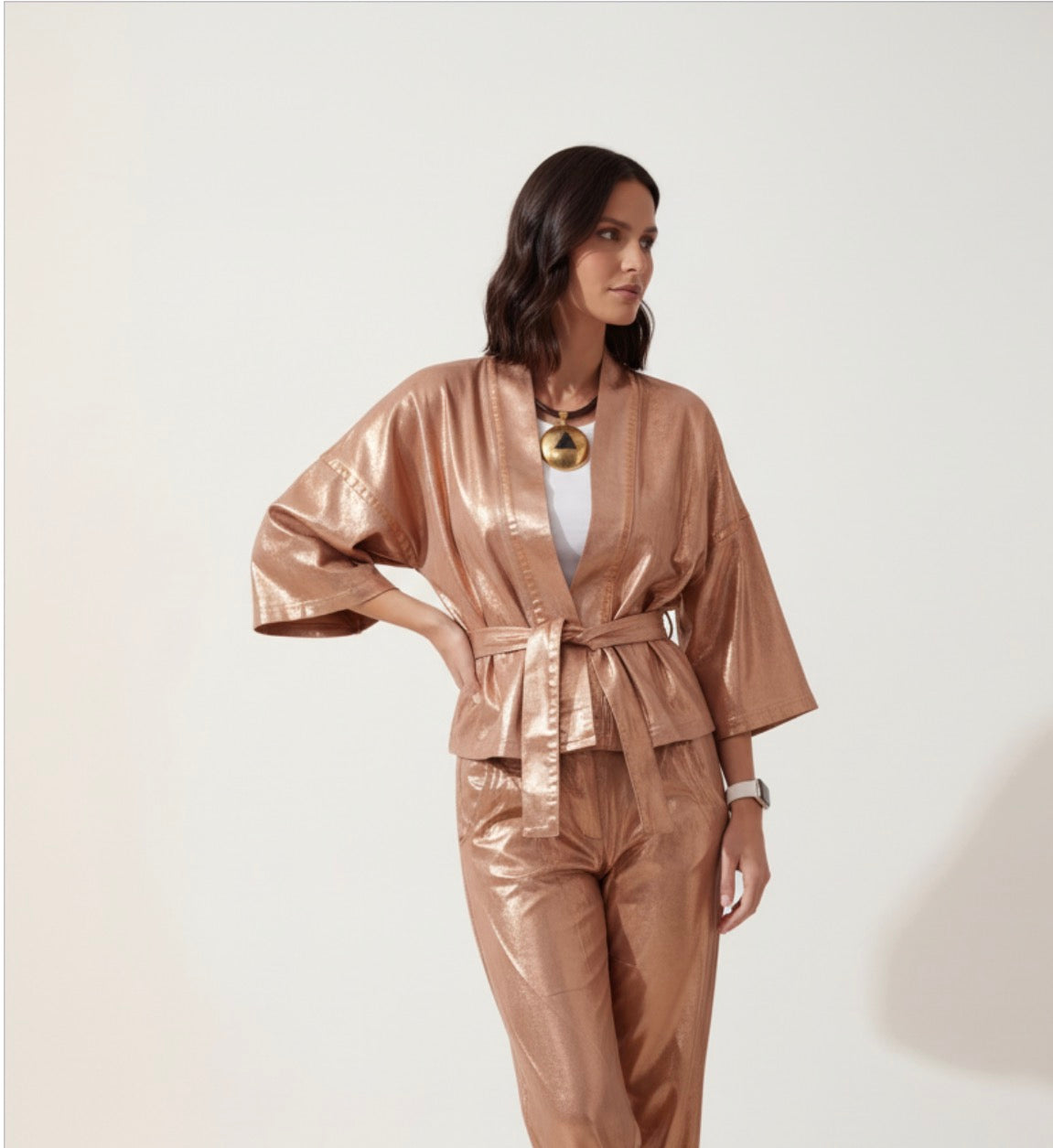 KIMONO LAMINATO BRONZO