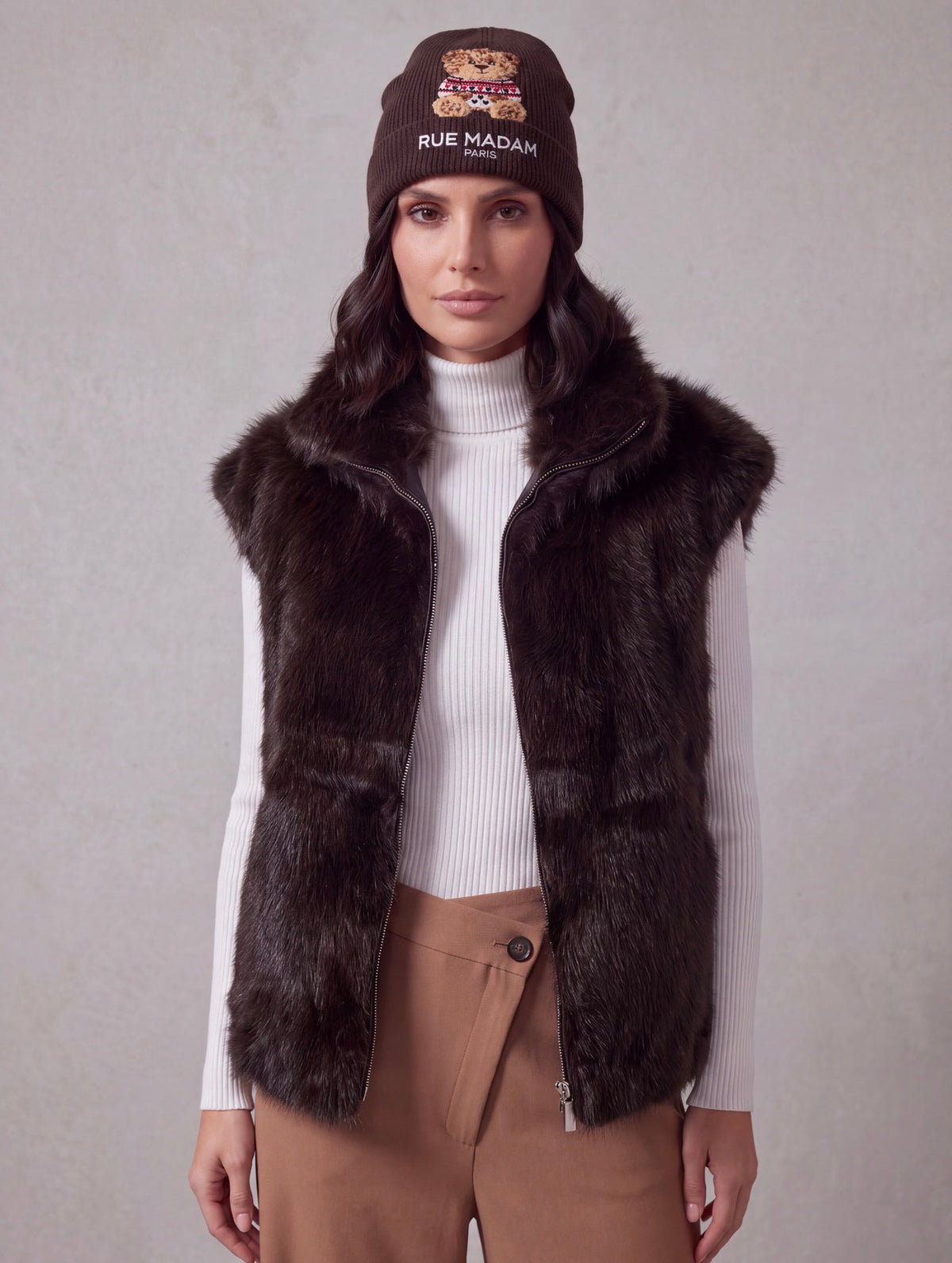 GILET ECOPELLICCIA DARK BROWN