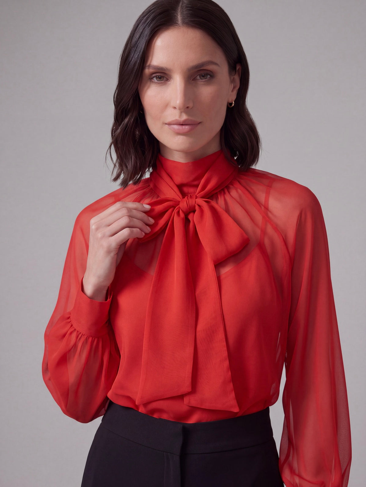 CAMICIA ROSSA SEMITRASPARENTE