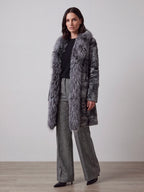 CAPPOTTO ECOPELLICCIA ANTRACITE CON COLLO AMPIO