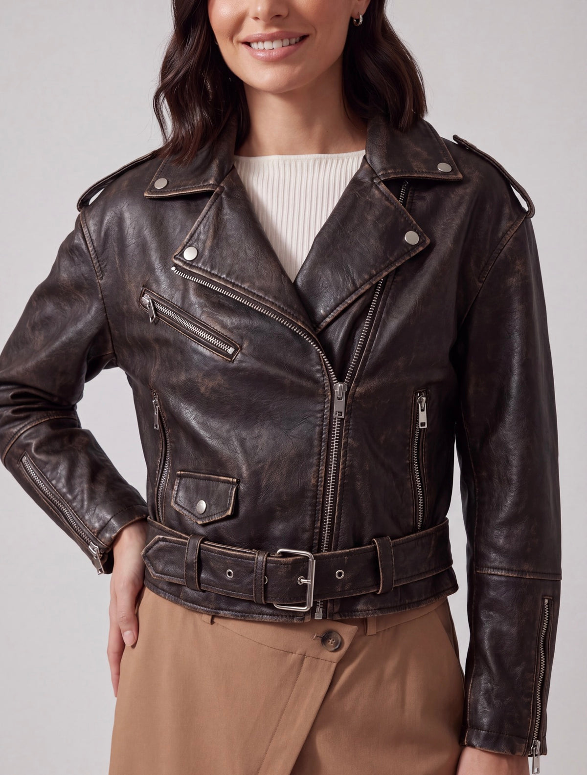 CHIODO DARK BROWN EFFETTO VINTAGE