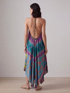 ABITO SETA MULTICOLOR SCHIENA NUDA