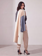 CAPPOTTINO COLOR BLOCK PANNA CAMMELLO E GRIGIO