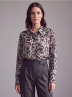 CAMICIA ANIMALIER GRIGIO E BORDEAUX