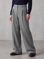 PANTALONI PALAZZO PIED DE POULE