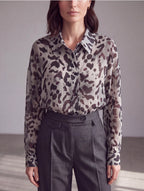CAMICIA ANIMALIER GRIGIO E BORDEAUX