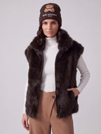 GILET ECOPELLICCIA DARK BROWN