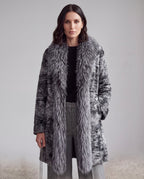 CAPPOTTO ECOPELLICCIA ANTRACITE CON COLLO AMPIO