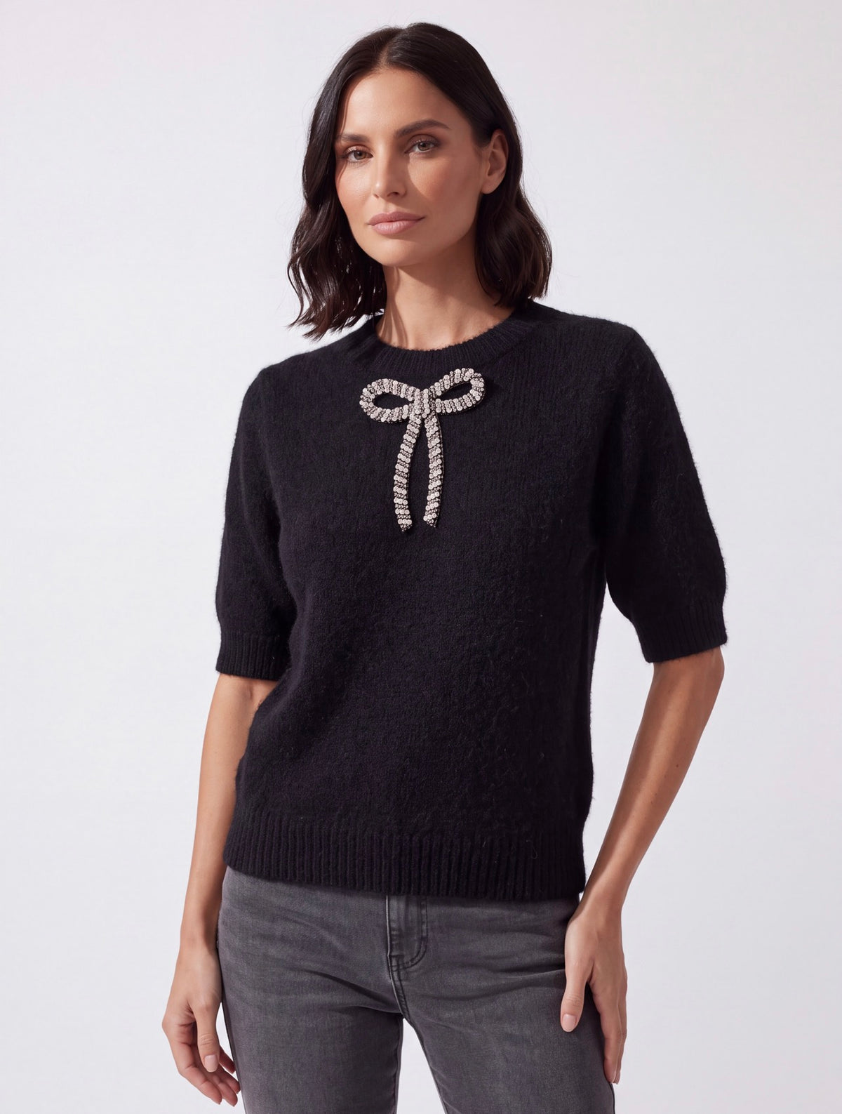 MAGLIA MOHAIR CON SPILLA