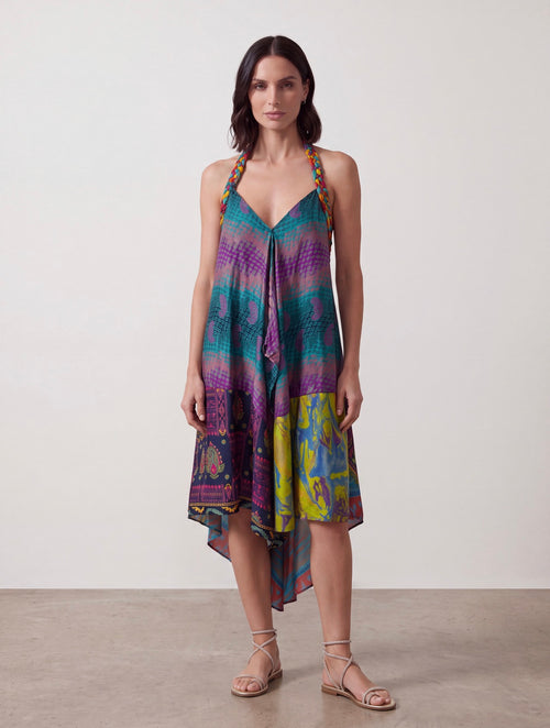 ABITO SETA MULTICOLOR SCHIENA NUDA