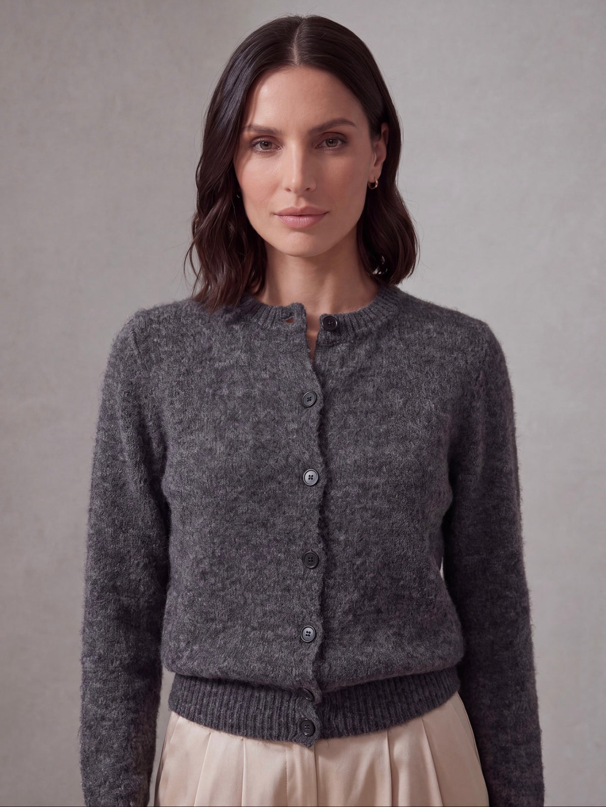 CARDIGAN MOHAIR GRIGIO